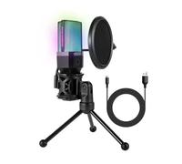 Woxter Mic Studio 65 RGB Micrófono de Condensador para Streaming Negro