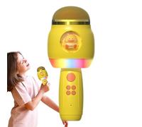 Micrófonos de karaoke, micrófono inalámbrico de dibujos animados con luces LED para niños, suministros de canto portátiles para el hogar y al aire libre