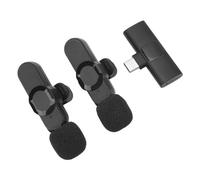 Micrófonos de Solapa Lavalier Inalámbricos, 2 uds., Reducción de Ruido de 2,4 GHz, Mini Micrófono Inalámbrico con Clip para Grabación en Vivo de Android