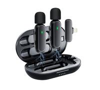 Micrófonos de solapa, paquete de 2 inalámbricos para iPhone y Android, audio nítido con la comodidad de conectar y usar para vídeo, podcasts y