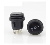 Microinterruptor 1 Uds negro impermeable 3 posiciones SPDT interruptor basculante de barco redondo pines encendido/apagado/encendido 6A/250V 10A/125V AC