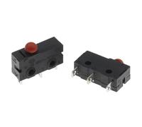 Microinterruptor de contacto de cobre, 5 A, 125/250 V, mini interruptor de límite No NC, 2/3 polos, barra de arco de rodillo rápido, interruptor de botón rápido (cabeza redonda roja, 10 unidades)