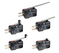 Microinterruptor de límite de carrera V-1C25 for puerta de horno microondas, rodillo de bisagra, palanca de bisagra, acción rápida momentánea, 15 A, 250 V CA, 10 unidades(V-155-1C25)