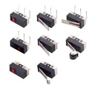 Microinterruptor de límite tipo C, NO, NC, 3 pines, terminales PCB, SPDT, 1 A, 125 V, palanca de arco de rodillo, acción rápida, pulsador, microinterruptores de ratón, 20 unidades(HANDLE)