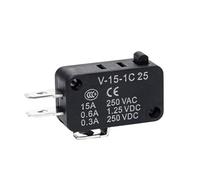 Microinterruptor Interruptor de límite Interruptor de viaje Contacto plateado Interruptor de reinicio automático momentáneo V-15 V-151 V-152 V-153 V-154 V-155 V-156-1C25(V-15-1C25)