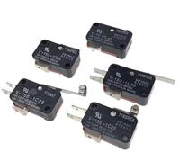 Microinterruptor V-15V-151V-152V-153V-154V-155V-156-1C25, 2 piezas, 16A 250VAC, interruptor de fin de carrera momentáneo, rodillo de palanca 1NO1NC(V-153-1C25)