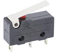 Microinterruptores Botón de interruptor alimentación 10 PCS Microinterruptor 2/3 pines NO/NC Mini límite 5A 250VAC KW11-3Z Palanca arco rodillo acción rápida(3p With Handle)