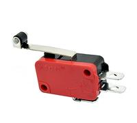 Microinterruptores V-15 V-151 V-152 V-153 V-154 V-155 V-156-1C25 Microinterruptor 16A 250VAC SPDT Interruptor de límite de recorrido momentáneo 1NO1NC Rodillo de palanca(V-156-1c25,5pcs)