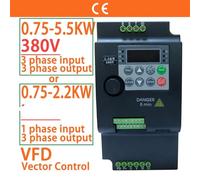 Microinversor, Convertidor de frecuencia variable VFD, control vectorial, inversor, controlador de velocidad de motor de 0,75/1,5/2,2/3,7/4/5,5 KW(1.5KW)