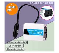 Microinversor, Inversor de 12 V CC a CA 150 W, 200 W, 250 W, for encendedor de coche con USB, carga rápida(150W Alligator Clips)