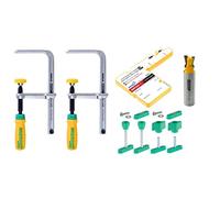 MICROJIG Matchfit DVC-1177K2 - Abrazadera de cola de milano Pro, verde/amarillo/plateado