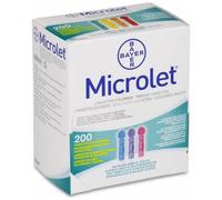 Microlet Lancetas De Colores, 200 Unidades