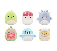 Squishmallows Micromallows SQMM0010 Floyd Leonard Noah Lena Dane & Cortez - Juego de 6 Mini Peluches súper Suaves