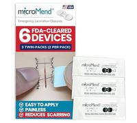 microMend Cierres de emergencia para heridas, reparación de laceración de calidad quirúrgica sin puntadas, piensa en el futuro, prepárate, añádelo a tu kit de primeros auxilios, equipo de camping