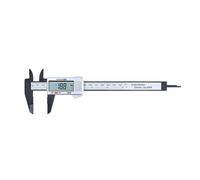 Micrometre Calibrador digital Calibradores electrónicos de plástico Vernier Herramientas de medición Herramienta de carpintería Regla Pantalla grande Paquímetro Calibre digital(150mm Silver)