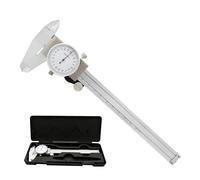 Micrómetro, Calibradores de dial 0-150 Mm 0,02mm herramienta de medición métrica a prueba de golpes calibrador Vernier de acero inoxidable industrial de alta precisión(NO 1 With Case)