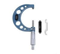 Micrómetro de diámetro exterior con tope de trinquete para una medición precisa de la rosca con revestimiento cromado satinado y principio de pares en espiral para una lectura mejorada (0-25 mm)