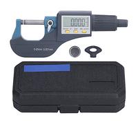 Micrómetro digital con resolución de 0,00005 pulgadas/0,001 mm, herramienta electrónica de medición de espesor con función ABS, rango de 0 a 25 mm, pantalla LCD para ingeniería de