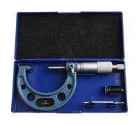 Micrómetro digital para medición de diámetro exterior con graduación de 0.0001 pulgadas, revestimiento cromado satinado, tope de trinquete para lecturas precisas, rango de 0.00-1 pulgada (B)