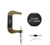 Micrómetro exterior de precisión de 4 rangos (0-100 mm, 0-25 mm, 0-25 mm, 0-50 mm, 0-75 mm, 0-75 mm, 0-100 mm), calibre industrial for enseñanza(75-100mm)