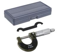 Micrómetro Exterior Métrico de Precisión 0 a 25mm Portátil | Acero al Carbono, Lectura Repetitiva Tope de Ajuste, Reduce Reflejos, Graduación 50 a 75mm
