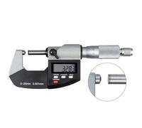 Micrómetros de tubo con pantalla digital de 0.001mm, Micrómetro exterior de 0-25mm con espesor de pared de cabeza redonda, Micrómetro de 0-1"(0-25mm 0.01)
