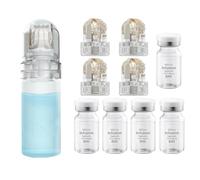 Microneedling Infusion System Set, Incluye Hydra Roller 0.25mm (1 Unidad), 4 Cabezas de Aguja de Repuesto y Ampollas de Suero Antienvejecimiento 5ml X 5, Tratamiento Solución Antienvejecimiento