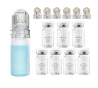 Microneedling Infusion System Set, Incluye Hydra Roller 0.25mm (1 Unidad), 6 Cabezas de Aguja de Repuesto y Ampollas de Suero Antienvejecimiento 5ml X 7, Tratamiento Solución Antienvejecimiento