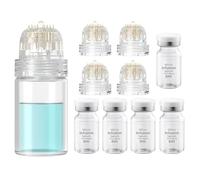 Microneedling Infusion System Set, Set de Micro Agujas Incluye Hydra Needle 0.5mm (1 Unidad), 4 Cabezas de Aguja de Repuesto y Ampollas de Suero Antienvejecimiento de 5ml X 5