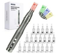 Microneedling Pen Electric Derma Pen con 20 cartuchos de repuesto, microagujas ajustables Dermapen para uso doméstico y facial
