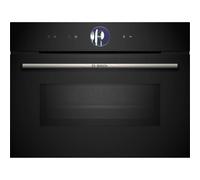 Horno compacto con microondas Bosch Serie 8 CMG7761B1 - Cristal negro / 45 cm