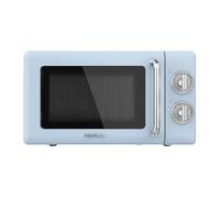 Cecotec Microondas Mecánico con Grill de 20 L Proclean 3110 Retro Blue. 700 W en 6 Niveles, Temporizador hasta 30 Minutos, Modo Descongelación, Diseño Vintage en Azul, Acabados en Acero