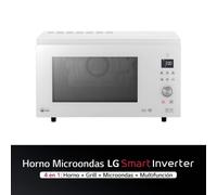 Microondas Grill Blanco Smart Inverter 1100W de 39 litros - MJ3965BPH | LG ES