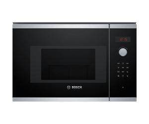 Microondas integrable BOSCH BEL523MS0 Display LED Capacidad 20 L con Grill Color Cristal negro/inox sin marco