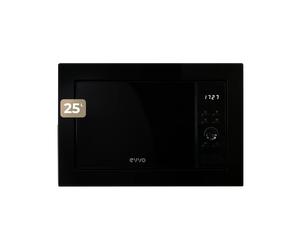 Microondas integrable EVVO Mi35 , 25L de Capacidad, Grill 1000W, Efecto Brillante, Multifunción, 8 Funciones, Temporizador Plata