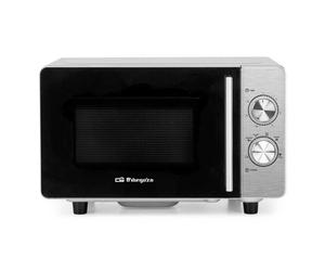 Microondas Orbegozo MI 2030 CE 20 Litros 700W Acero Inoxidable Sin Plato Programa Descongelación