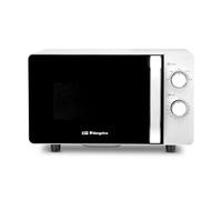 Microondas Orbegozo MI 2060 CE, 20 Litros, 700 W, Sin plato giratorio, apta para platos cuadrados, 5 niveles de potencia.