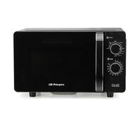 Microondas Orbegozo MIG 2071 CE, 20 Litros, 700 W, Sin plato giratorio, apta para platos cuadrados, 5 niveles de potencia, función grill, negro.