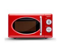 Sogo Microondas Rojo con Capacidad de 20L - Microondas 5 Potencias y Función Descongelar - 700 Watts con Temporizador 30 Minutos y Estilo Vintage -Sin Grill Plato Giratorio (Rojo)