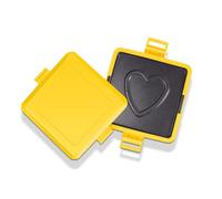 Microondas Tostadora Sandwichera Bandeja para parrilla Patrón de corazón Cocina no eléctrica para desayuno Comidas rápidas Material metálico de silicona 170x145x35 mm (Amarillo)