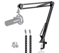 Microphone Boom Arm with Cable Management - Adjustable Scissor Mic Stand Compatible with Fifine K669B/K670/K683A/K658/K688, AmpliGame A6V/A8, AM8 & Other USB/XLR Microphones by YOUSHARES