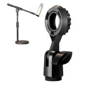 Microphone Holder Stand, Shockproof Adjustable Mount, Metal Desk Microphone Stand for Stable Recording Setup, Non Slip Base with Flexible Angle Adjustment, Audio Accessories, Home Office