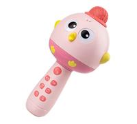 Microphone Kids Toy Chicken Shape Voice Fun Changer 2 In 1 Rechargeable Music Play Device Colorful LED Light Interactive Sound Effect Handheld Singing Toy Entertainment Prop Indoor Play Celebration Th