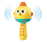 Microphone Kids Toy Chicken Shape Voice Fun Changer 2 In 1 Rechargeable Music Play Device Colorful LED Light Interactive Sound Effect Handheld Singing Toy Entertainment Prop Indoor Play Celebration Th