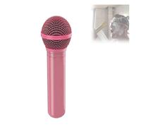 Microphone-Shaped Creative Showerhead, Fun Vintage Microphone Shower Head with Handheld, Personalised High Pressure Rain Shower Heads with Metal Case, Let's Sing while washing (Pink)