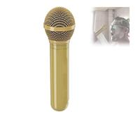 Microphone-Shaped Creative Showerhead, Fun Vintage Microphone Shower Head with Handheld, Personalised High Pressure Rain Shower Heads with Metal Case, Let's Sing while washing (Gold)