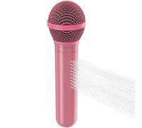 Microphone Shower Head with Handheld, Fun Vintage Microphone Shower Head, High Pressure Rainfall Spray, Durable Metal Shell, Universal Fit Hand Shower for Bathroom Upgrade (Pink)