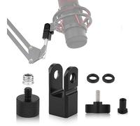 Microphone Stand Adapter para Hyperx Quadcast con Adaptador de Tornillo de 3/8 de Pulgada o 1/4 de Pulgada y Tuerca, Funciona con Soporte de Micrófono HyperX QuadCast y Brazo de Pluma (Negro)