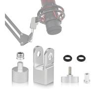 Microphone Stand Adapter para Hyperx Quadcast con Adaptador de Tornillo de 3/8 de Pulgada o 1/4 de Pulgada y Tuerca, Funciona con Soporte de Micrófono HyperX QuadCast y Brazo de Pluma (Plata)