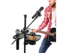 Microphone Stand Tray, Live Streaming Shelf Attachment, Vibration-Proof Clamping Organizer, Reusable Material for Desk Studio Audio Equipment Concert Stage Broadcasting